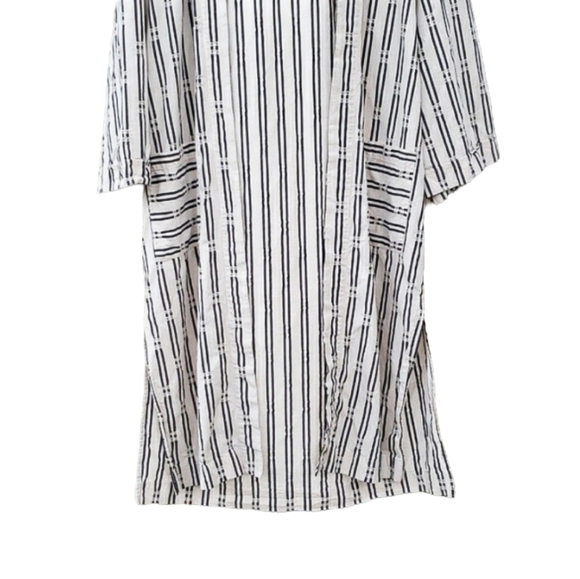 Universal Thread Linen Striped Open Front Kimono - Picture 3 of 12